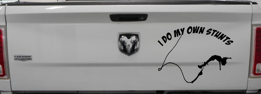I Do My Own Stunts Bungee Jump Sports Car or Truck Window Decal Sticker