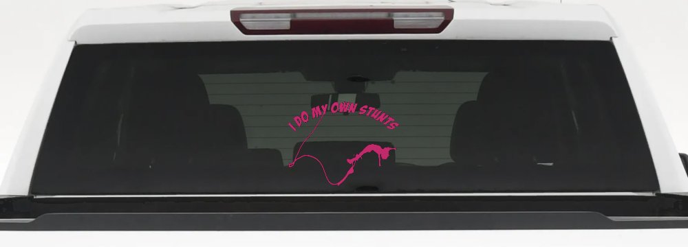 I Do My Own Stunts Bungee Jump Sports Car or Truck Window Decal Sticker