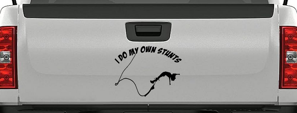 I Do My Own Stunts Bungee Jump Sports Car or Truck Window Vinyl Decal Sticker (Matte Black)