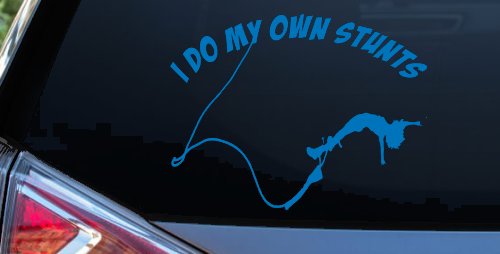 I Do My Own Stunts Bungee Jump Sports Car or Truck Window Decal Sticker