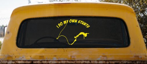 I Do My Own Stunts Bungee Jump Sports Car or Truck Window Decal Sticker