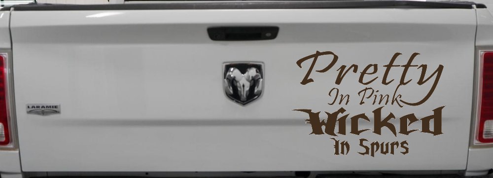 Pretty In Pink Wicked In Spurs Cowgirl Country Farm Ranch Rodeo  Car or Truck Window Decal Sticker