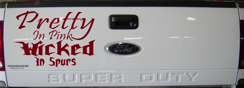 Pretty In Pink Wicked In Spurs Cowgirl Country Farm Ranch Rodeo  Car or Truck Window Decal Sticker