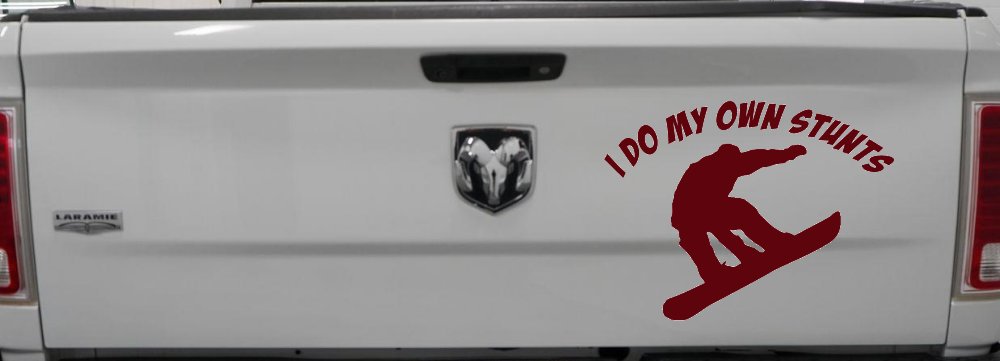 I Do My Own Stunts Snowboarding Sports Car or Truck Window Decal Sticker