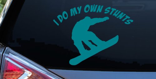 I Do My Own Stunts Snowboarding Sports Car or Truck Window Decal Sticker
