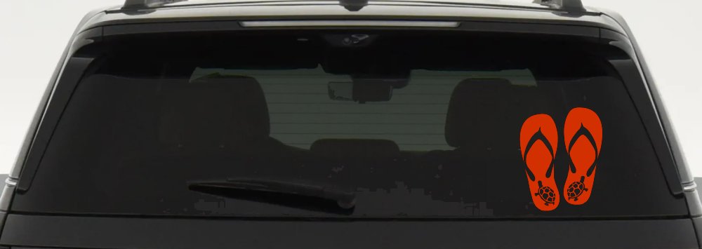 Flip Flops With Turtles Car or Truck Window Decal Sticker