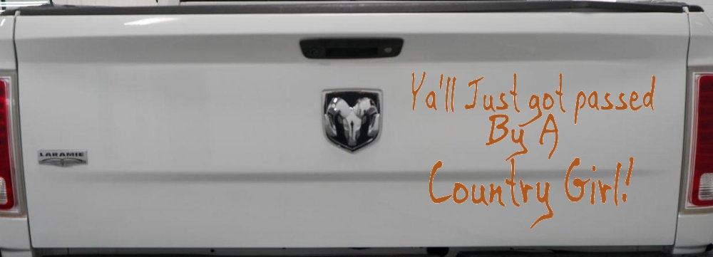 Y'all Just Got Passed By A Country Girl Car or Truck Window Decal Sticker