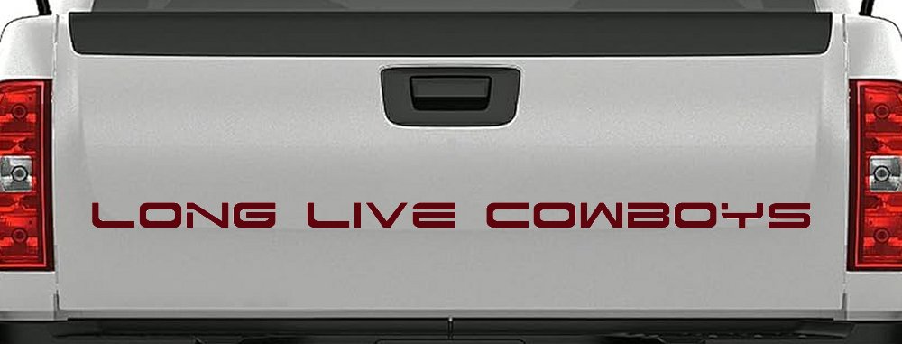 Long Live Cowboys  Western Farm Ranch Rodeo Car or Truck Window Decal Sticker (Purple Red)
