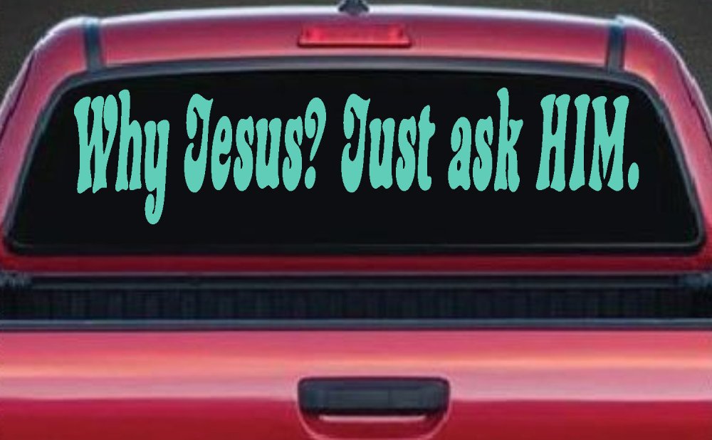 Why Jesus Just Ask Him Christian Car or Truck Window Decal Sticker (Mint)