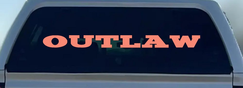 Outlaw Biker Car or Truck Window Decal Sticker (Coral)