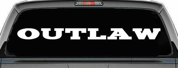 Outlaw Biker Car or Truck Window Decal Sticker
