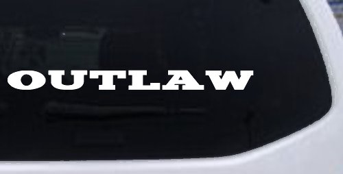 Outlaw Biker Car or Truck Window Decal Sticker (White)
