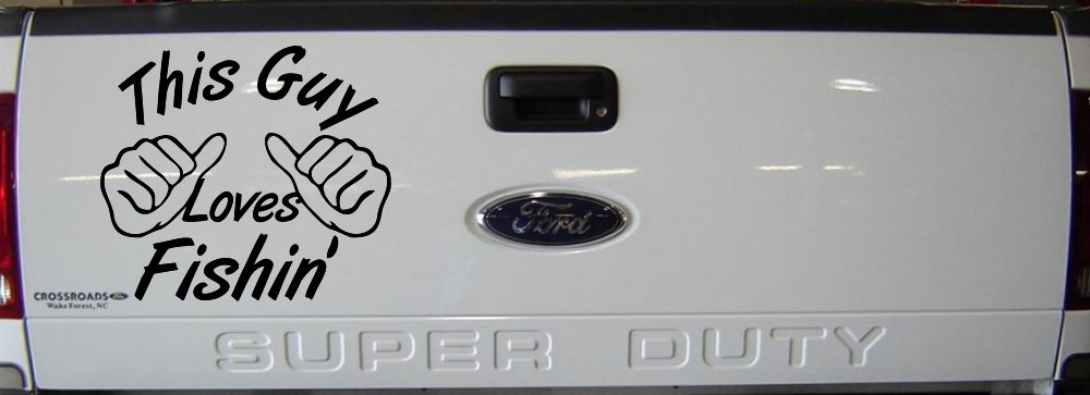 This Guy Loves Fishing Car or Truck Window Decal Sticker (Black)