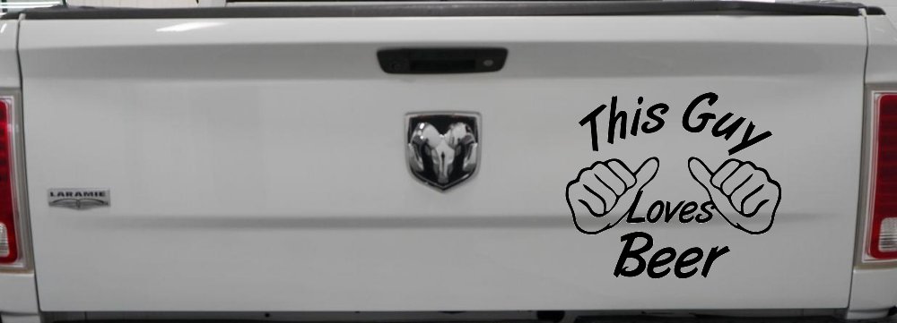 This Guy Loves Beer Car or Truck Window Vinyl Decal Sticker (Black)
