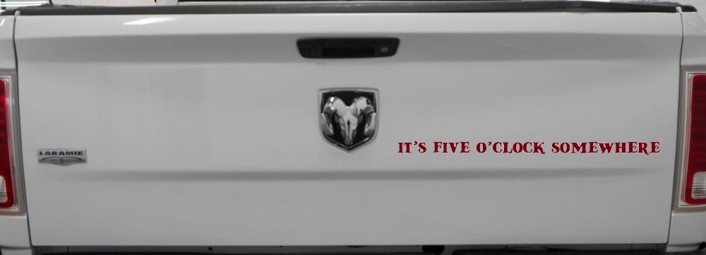 It's Five O'clock Somewhere Car or Truck Window Decal Sticker