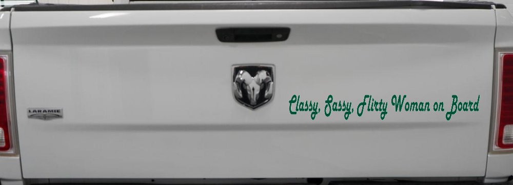 Classy Sassy Flirty Woman on Board Car or Truck Window Vinyl Decal Sticker (Dark Green)
