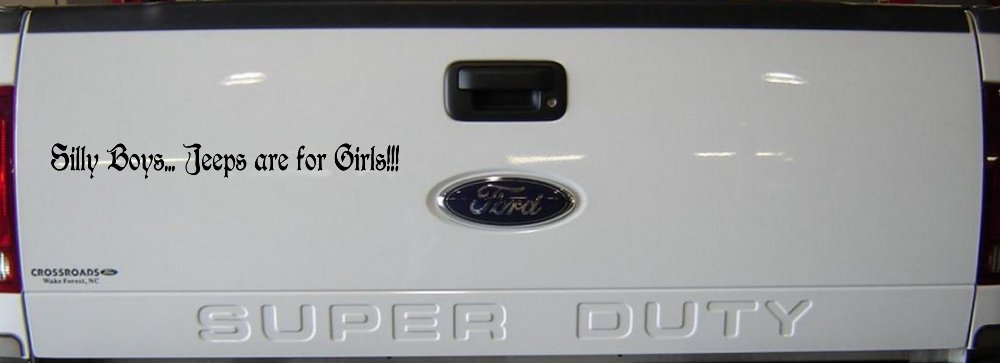Silly Boys Jeeps Are For Girls Car or Truck Window Decal Sticker