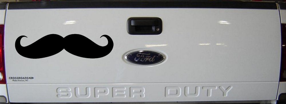 Handlebar Mustache Funny Car or Truck Window Vinyl Decal Sticker (Black)