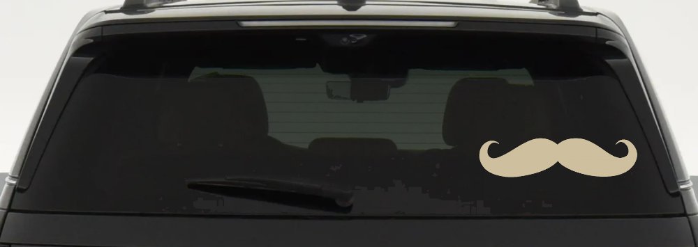 Handlebar Mustache Funny Car or Truck Window Decal Sticker (Desert Sand)