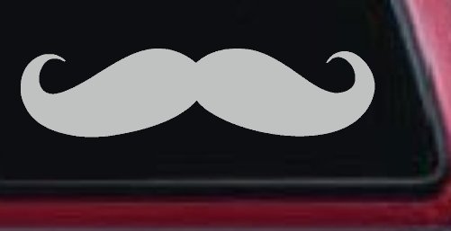 Handlebar Mustache Funny Car or Truck Window Decal Sticker (Light Gray)