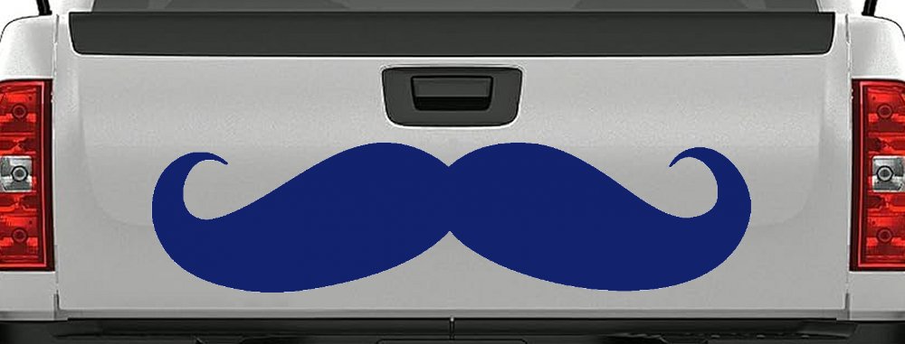 Handlebar Mustache Funny Car or Truck Window Vinyl Decal Sticker (Navy)