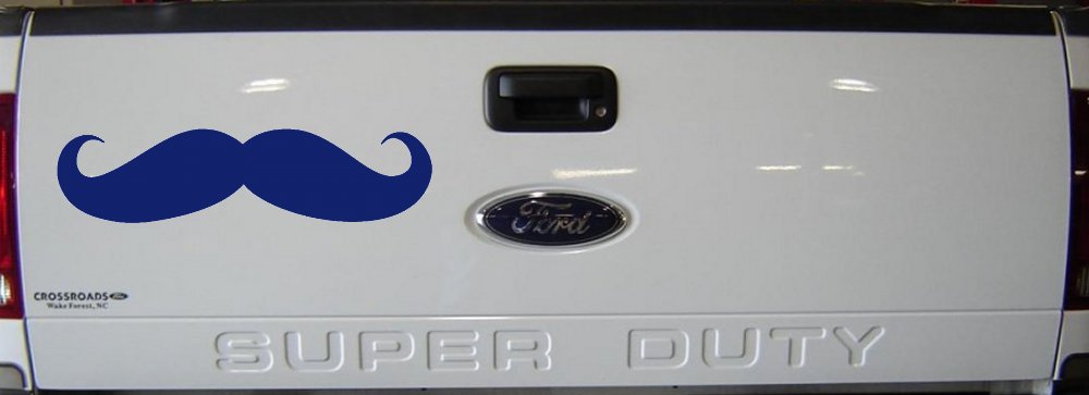 Handlebar Mustache Funny Car or Truck Window Decal Sticker (Navy)