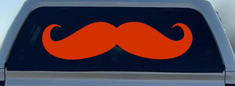 Handlebar Mustache Funny Car or Truck Window Decal Sticker