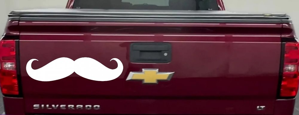 Handlebar Mustache Funny Car or Truck Window Decal Sticker