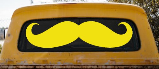 Handlebar Mustache Funny Car or Truck Window Decal Sticker