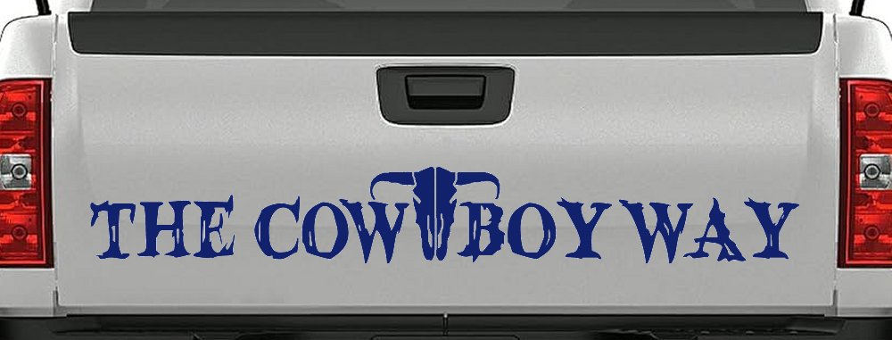 The Cowboy Way Western Farm Ranch Rodeo Car or Truck Window Decal Sticker (Navy)