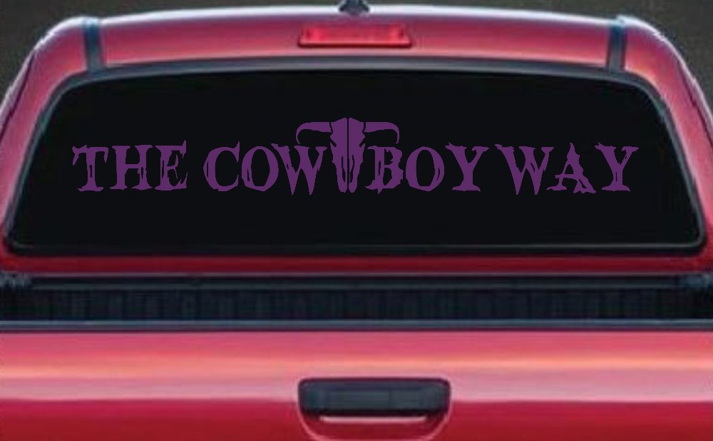 The Cowboy Way Western Farm Ranch Rodeo Car or Truck Window Vinyl Decal Sticker (Violet)