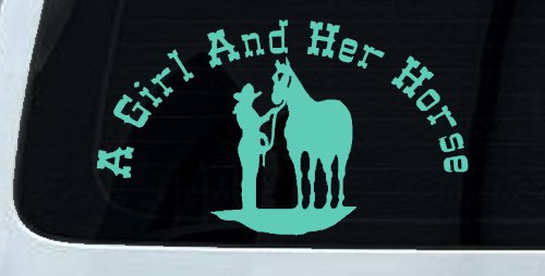 A Girl and Her Horse Cowgirl Country Farm Ranch Rodeo Car or Truck Window Decal Sticker (Mint)