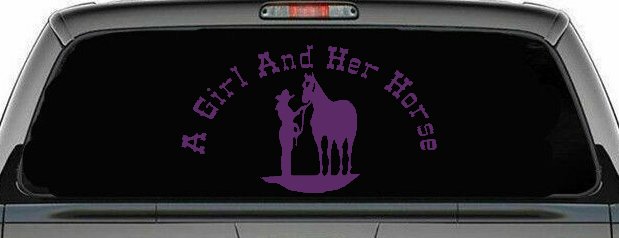A Girl and Her Horse Cowgirl Country Farm Ranch Rodeo Car or Truck Window Decal Sticker
