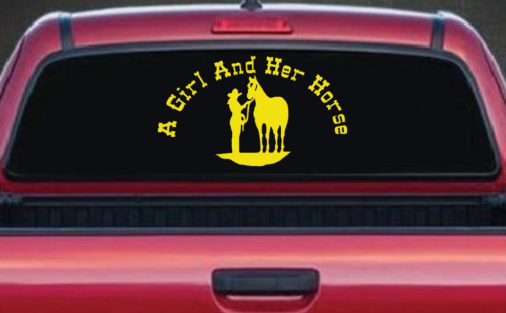 A Girl and Her Horse Cowgirl Country Farm Ranch Rodeo Car or Truck Window Decal Sticker