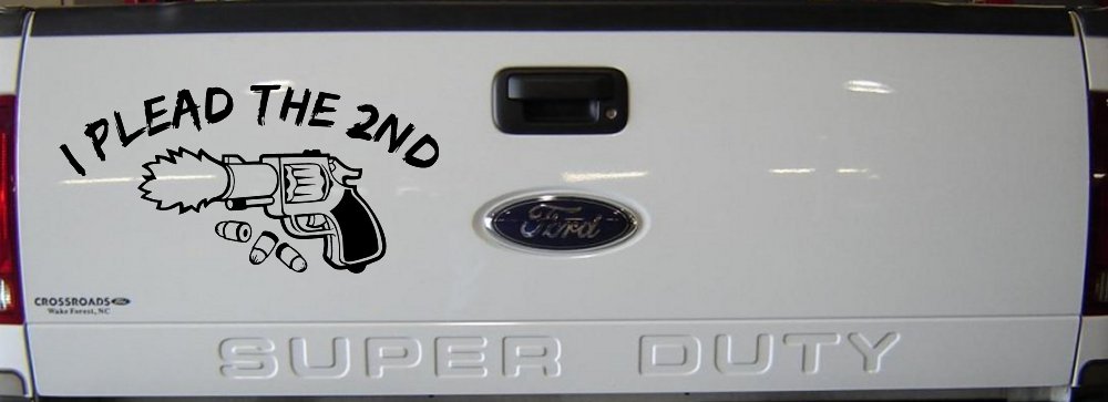 I Plead The 2nd Amendment Gun Guns Car or Truck Window Vinyl Decal Sticker (Black)