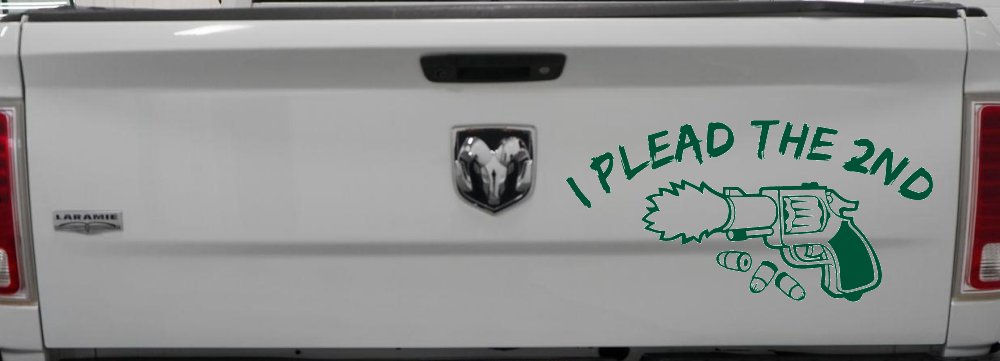 I Plead The 2nd Amendment Gun Guns Car or Truck Window Vinyl Decal Sticker (Dark Green)
