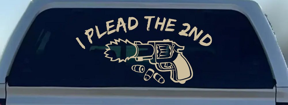 I Plead The 2nd Amendment Gun Guns Car or Truck Window Decal Sticker (Desert Sand)