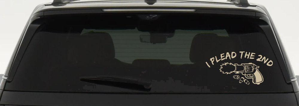 I Plead The 2nd Amendment Gun Guns Car or Truck Window Decal Sticker (Desert Sand)