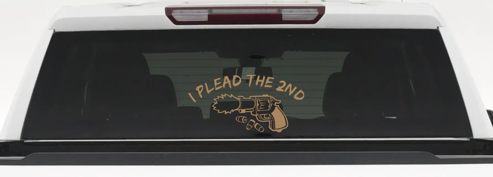 I Plead The 2nd Amendment Gun Guns Car or Truck Window Decal Sticker (Light Brown)