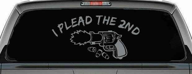 I Plead The 2nd Amendment Gun Guns Car or Truck Window Decal Sticker (Telegrey)