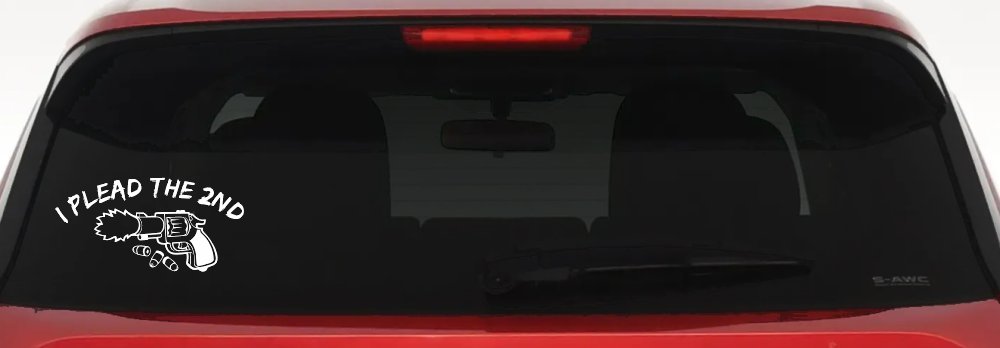 I Plead The 2nd Amendment Gun Guns Car or Truck Window Vinyl Decal Sticker (White)