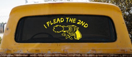 I Plead The 2nd Amendment Gun Guns Car or Truck Window Vinyl Decal Sticker (Yellow)