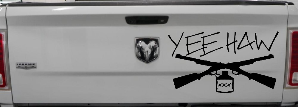 Yee Haw Guns Moonshine Car or Truck Window Decal Sticker