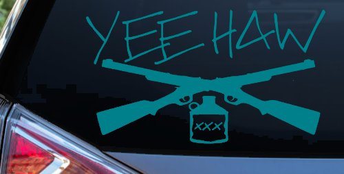 Yee Haw Guns Moonshine Car or Truck Window Decal Sticker