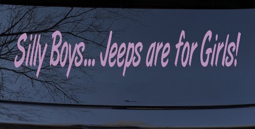 Silly Boys Jeeps For Girls Car or Truck Window Decal Sticker (Lilac)