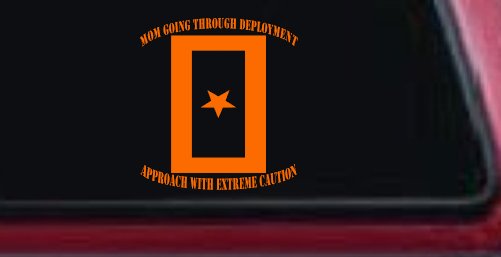 Mom Going Through Deployment Military Car or Truck Window Decal Sticker (Orange)