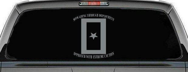 Mom Going Through Deployment Military Car or Truck Window Decal Sticker (Telegrey)