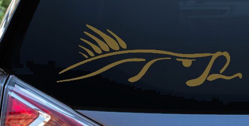 Bass Fish Fishing Car or Truck Window Decal Sticker (Gold)