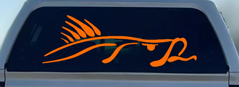 Bass Fish Fishing Car or Truck Window Decal Sticker (Orange)