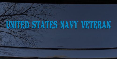 United States Navy Veteran Military Car or Truck Window Decal Sticker (Blue)
